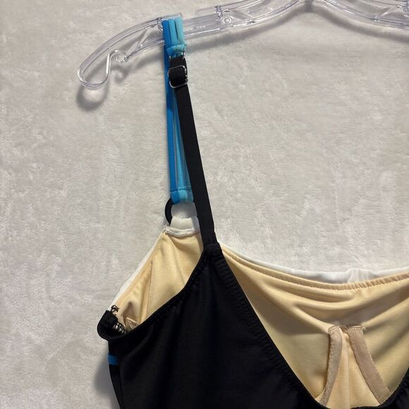 Miraclesuit Women's One Piece Slimming Underwire Swimsuit Size 14 Black Blue - Picture 7 of 14